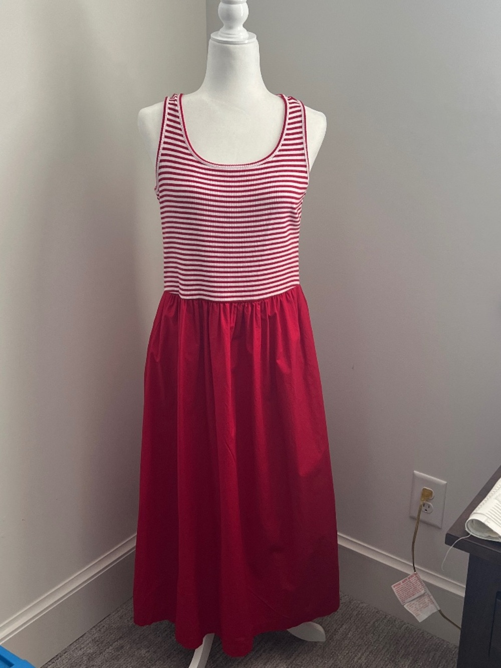 Talbots Sleeveless Mixed Media Midi Dress Size Medium